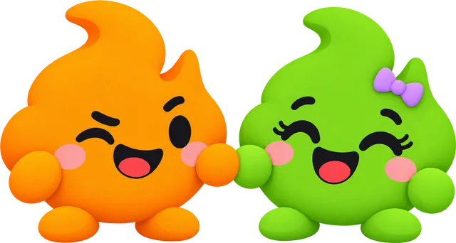 Two GenRoast mascots fist-bumping